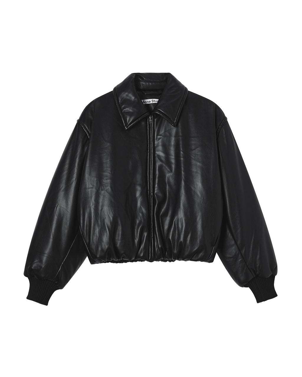 Faux leather bomber jacket