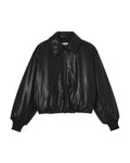 Faux leather bomber jacket