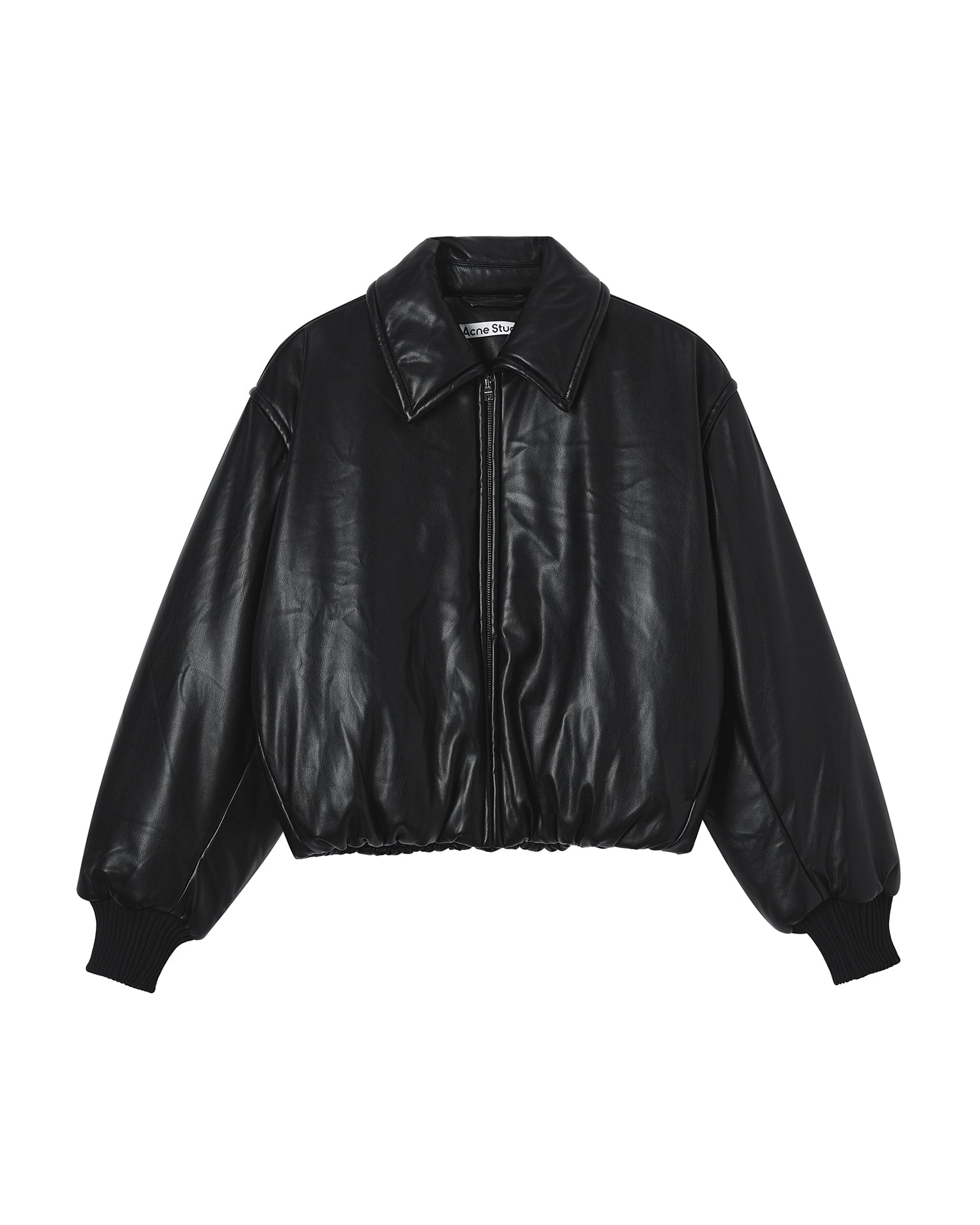 Faux leather bomber jacket