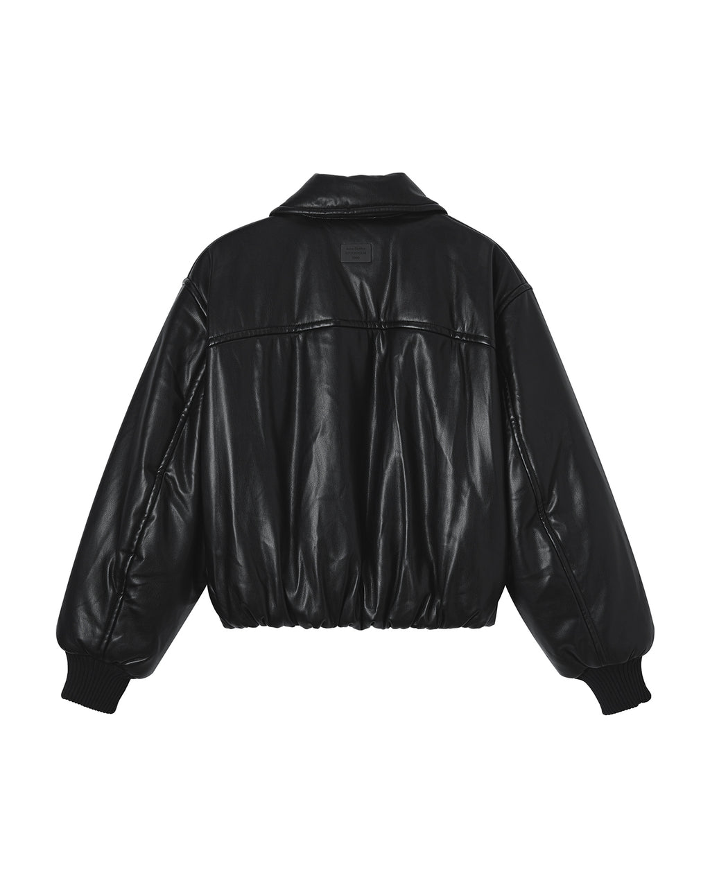 Faux leather bomber jacket
