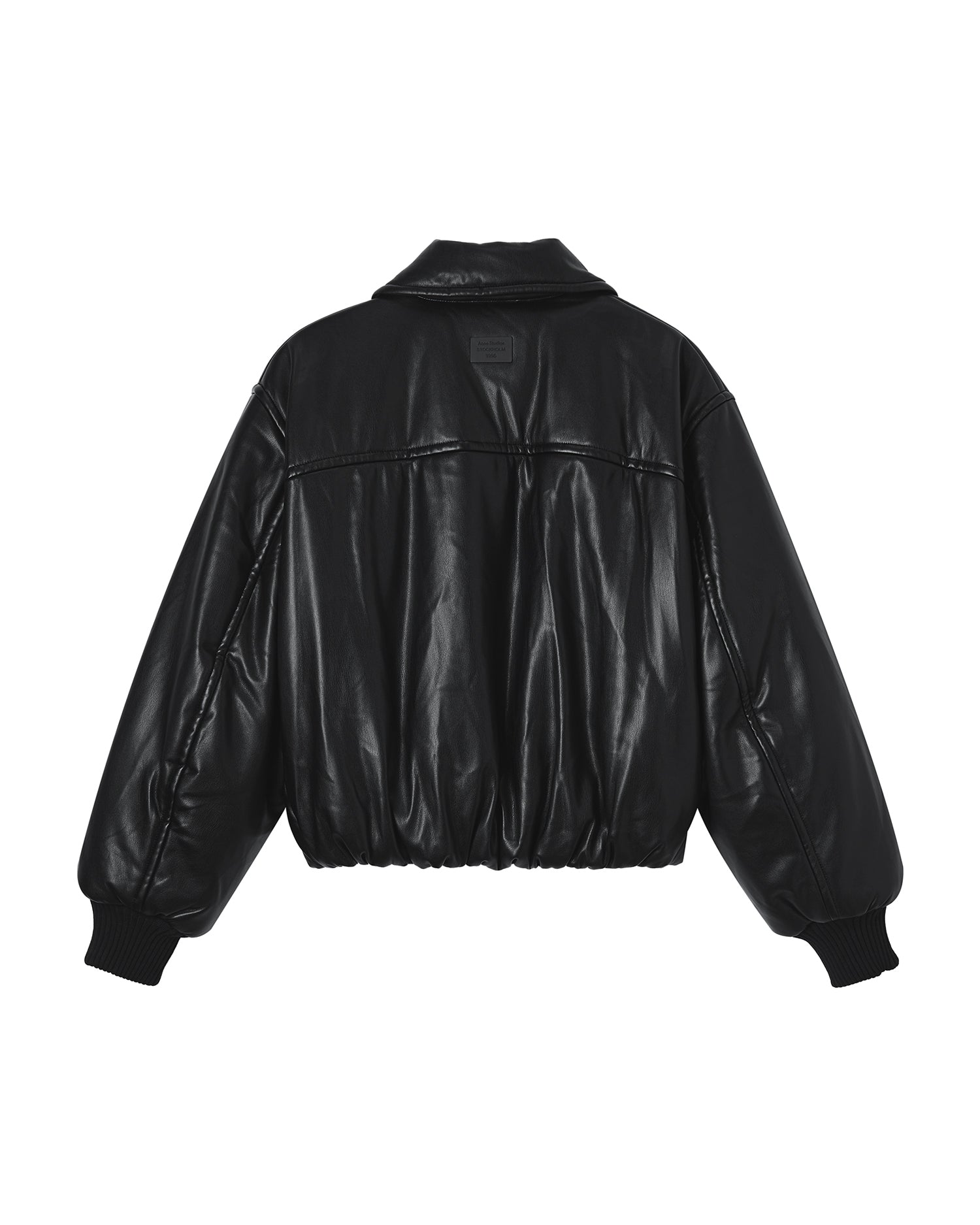 Faux leather bomber jacket