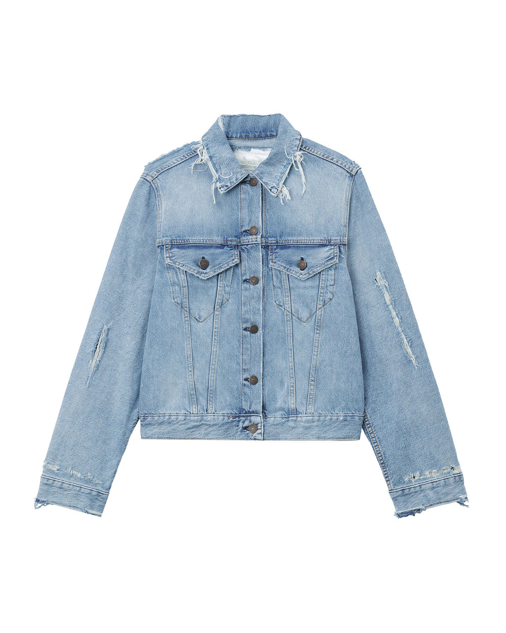 Distressed denim jacket