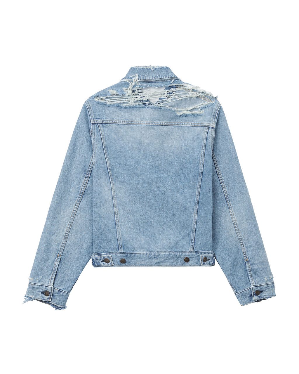 Distressed denim jacket