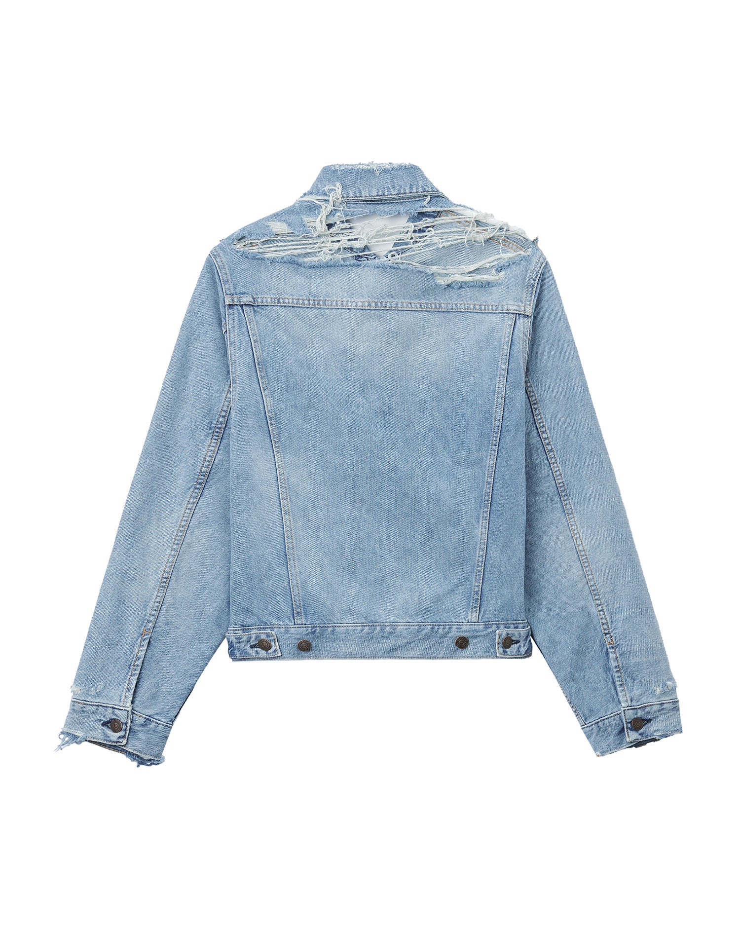 Distressed denim jacket