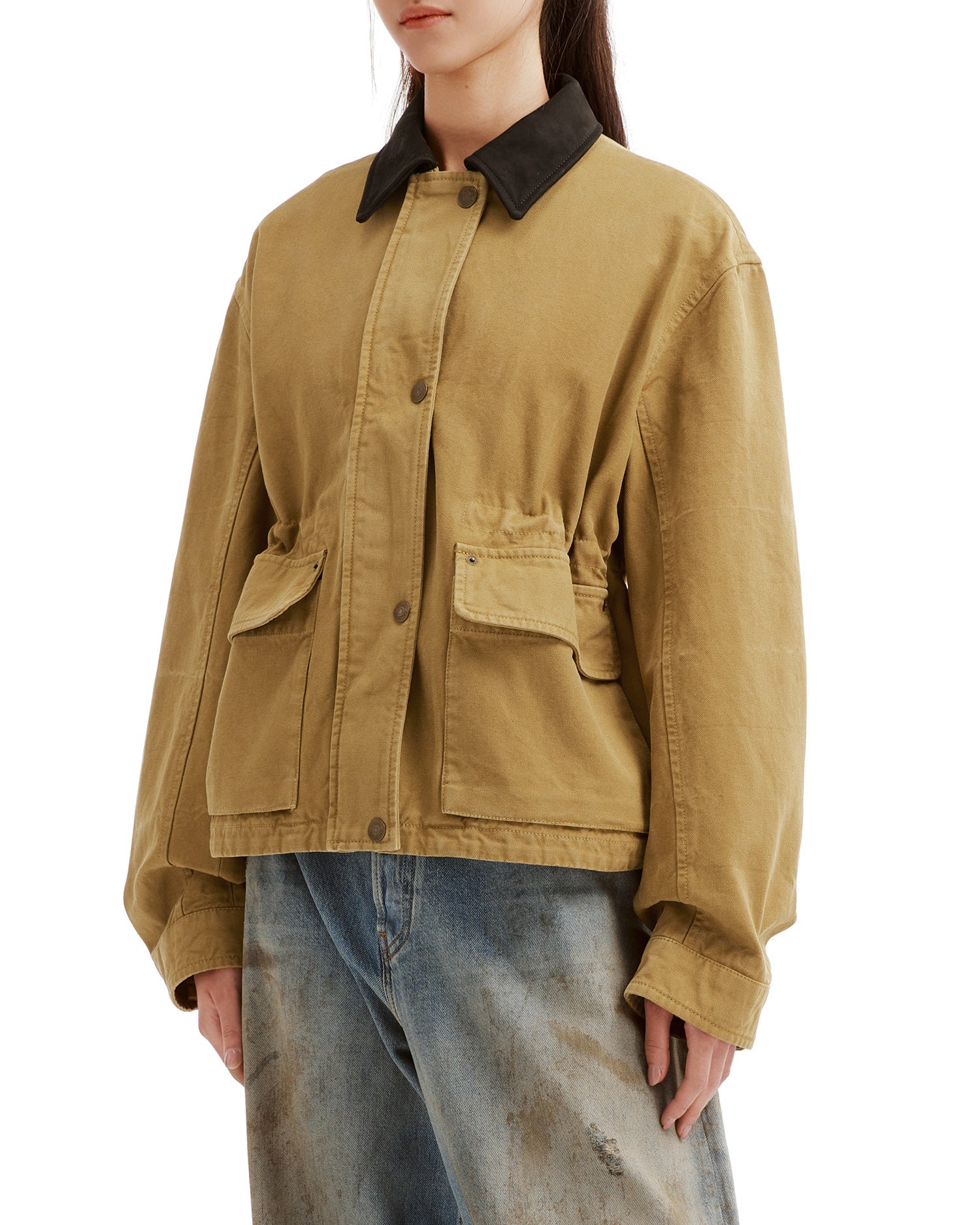 Contrast collar jacket