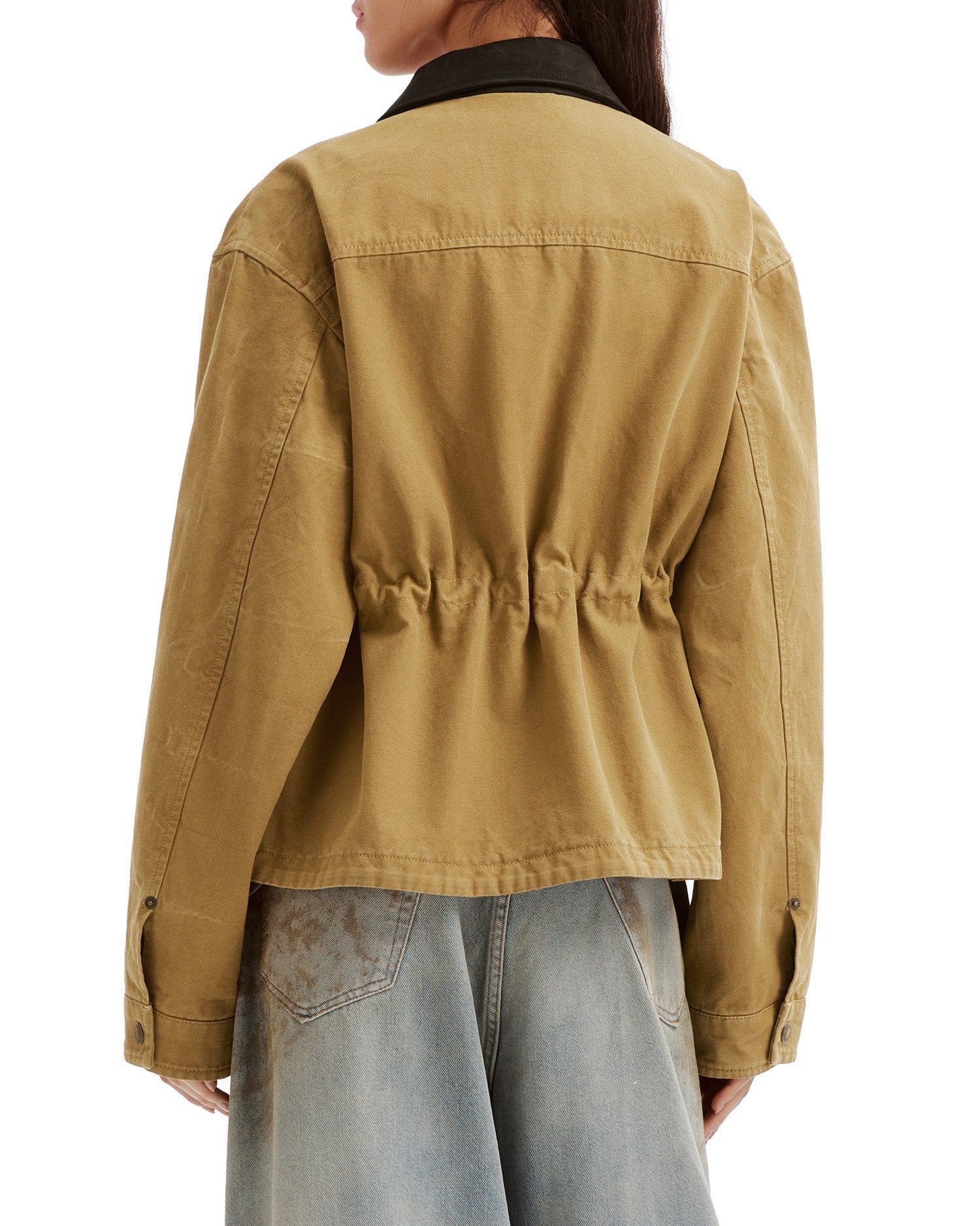 Contrast collar jacket