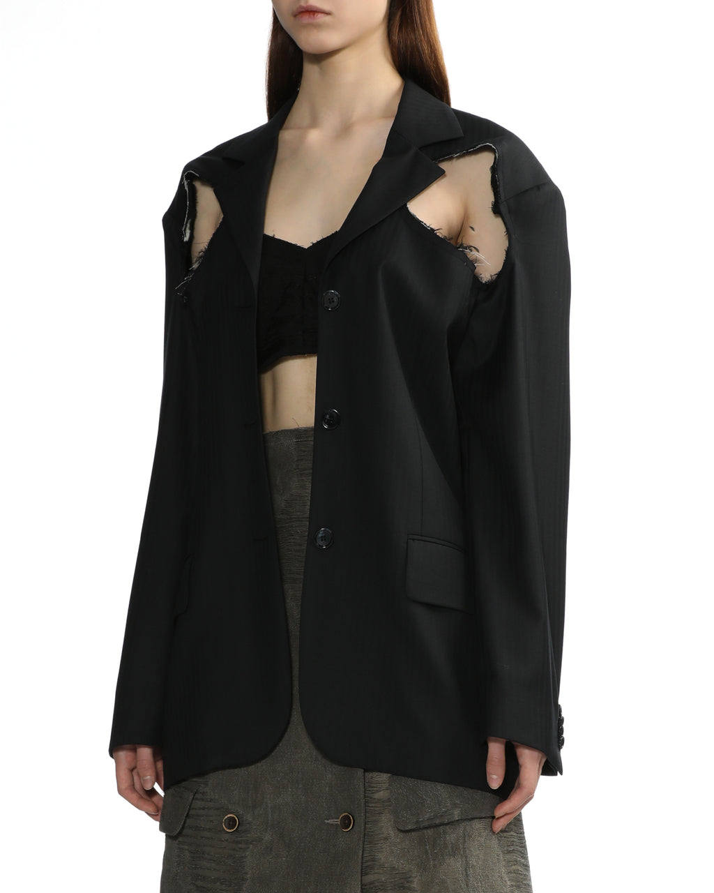 Destructed suit jacket