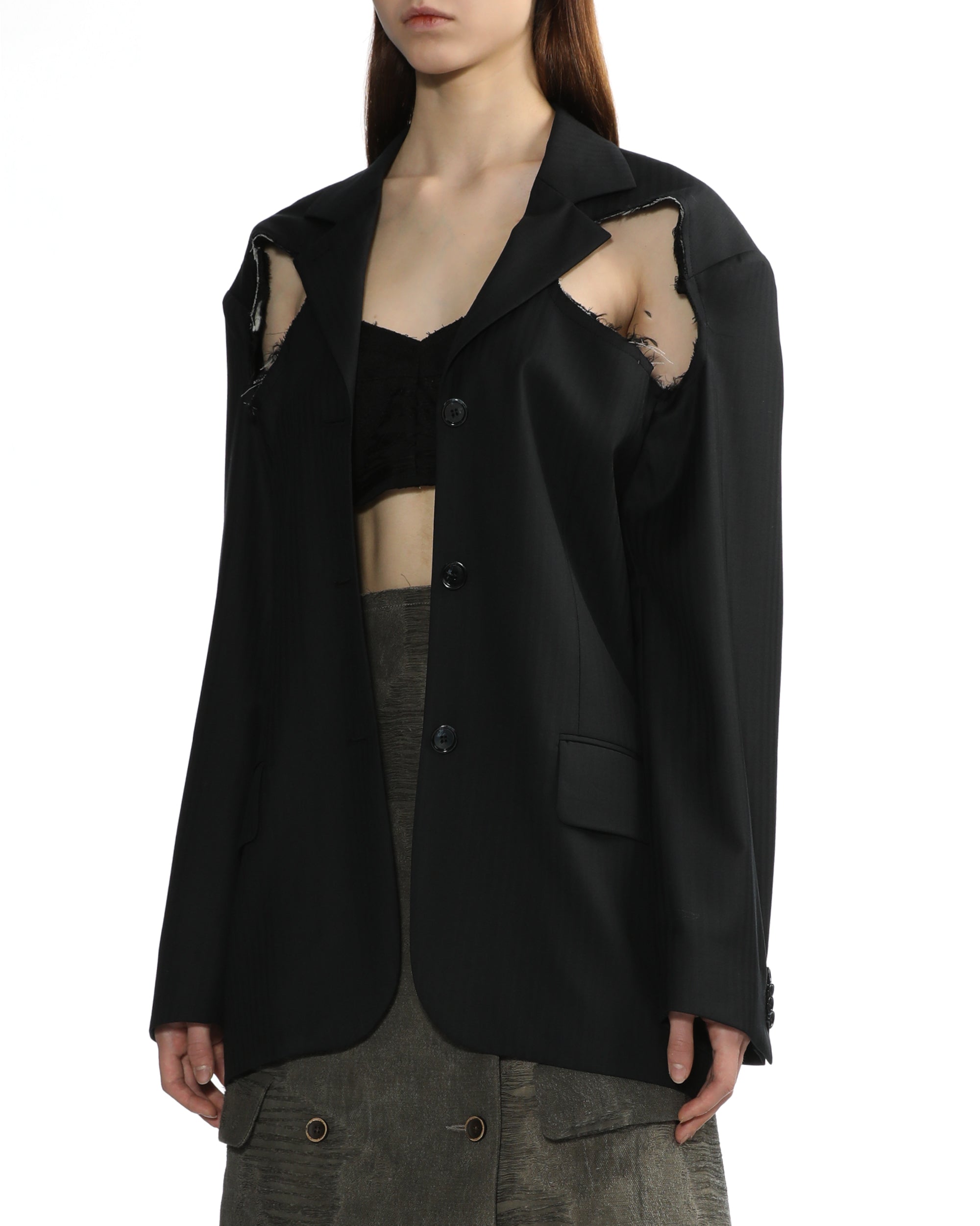 Destructed suit jacket