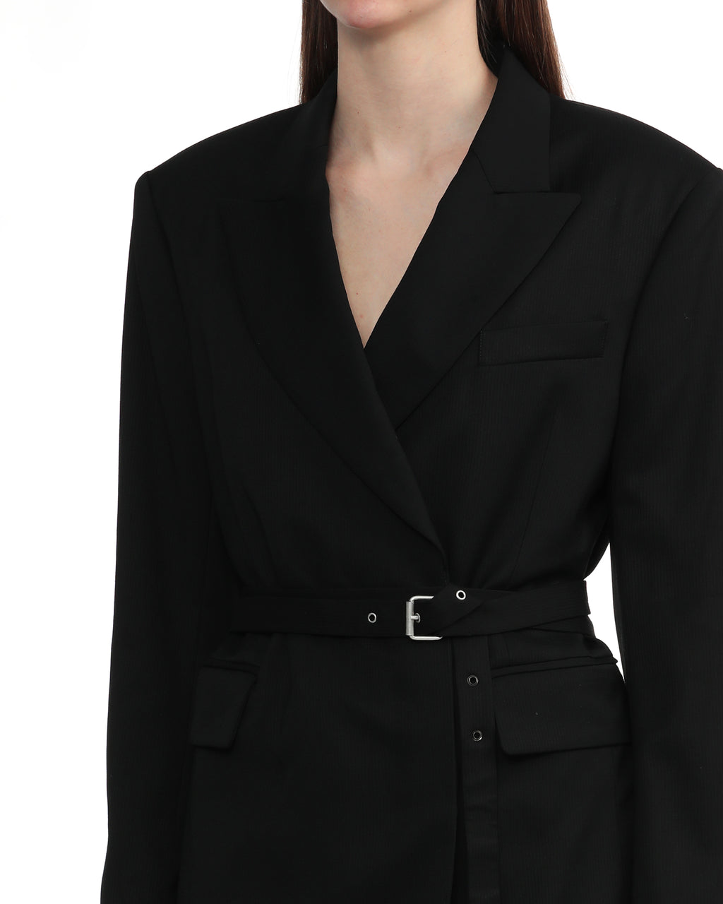 Belted suit jacket