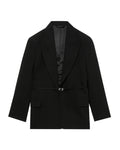 Belted single-breasted blazer