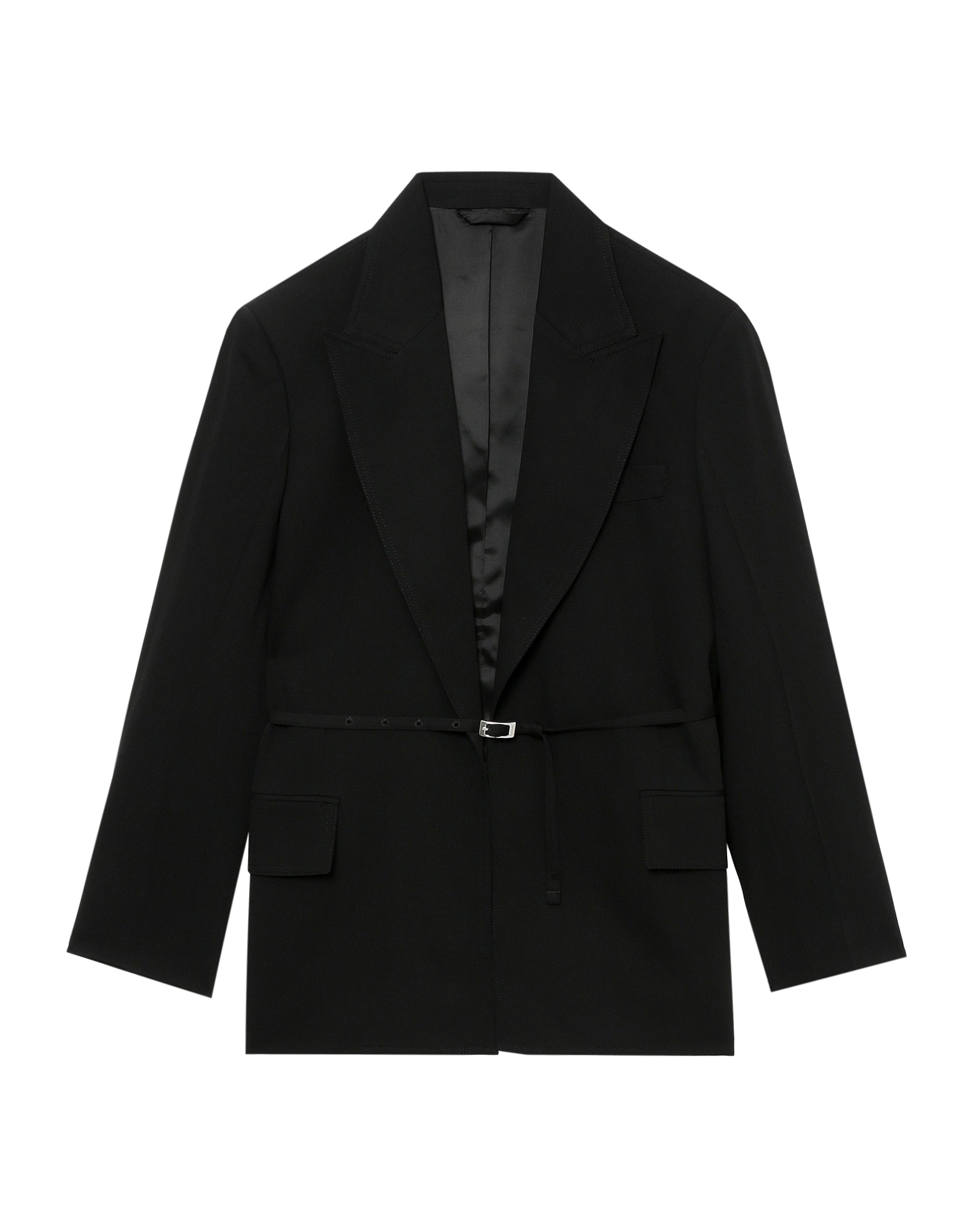Belted single-breasted blazer