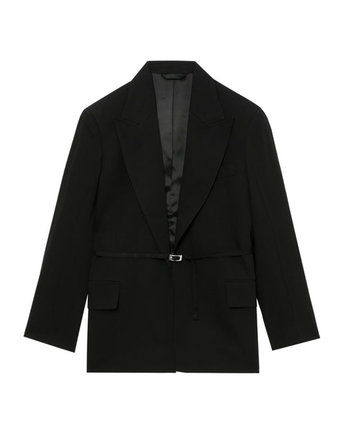 Belted single-breasted blazer