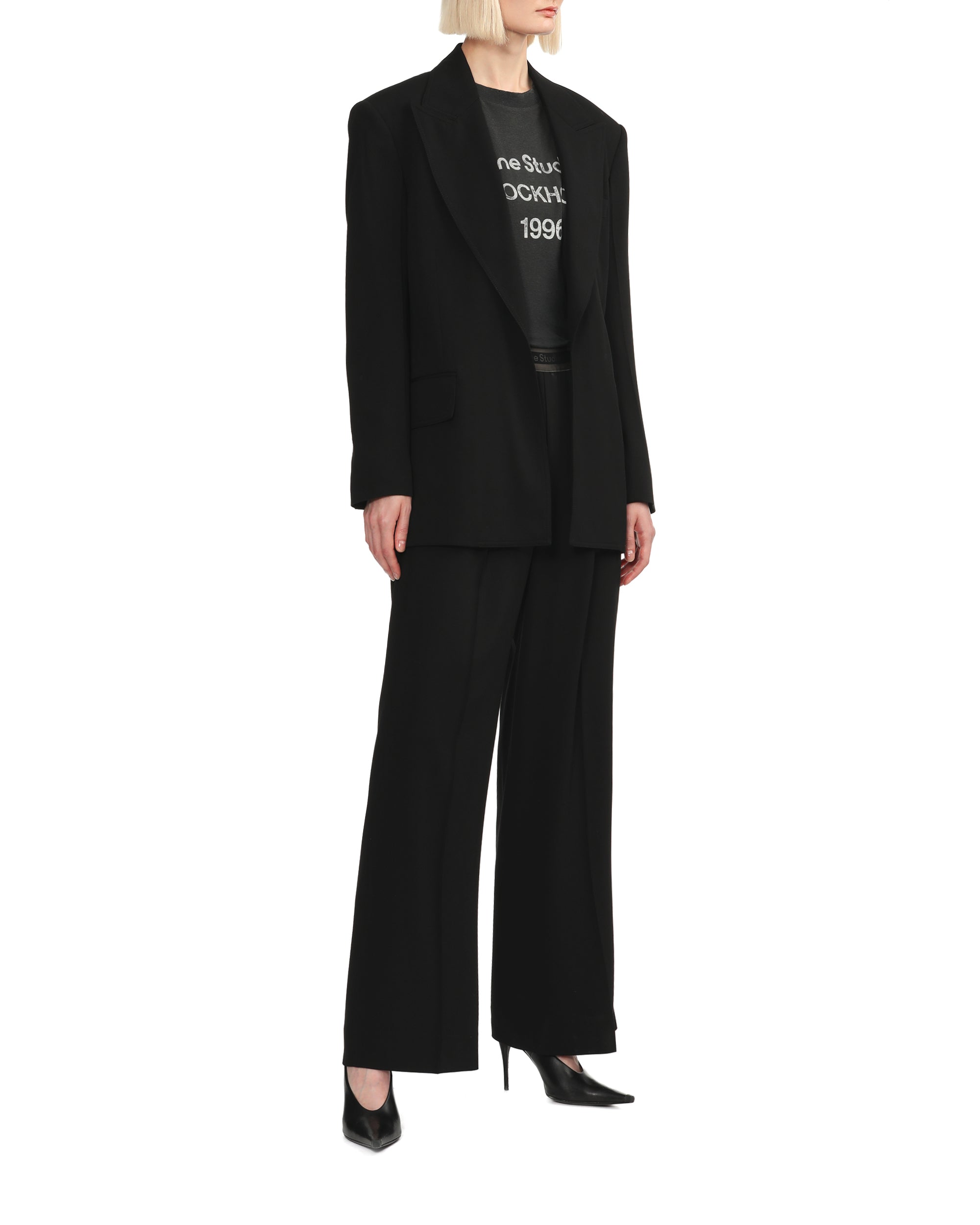 Belted single-breasted blazer