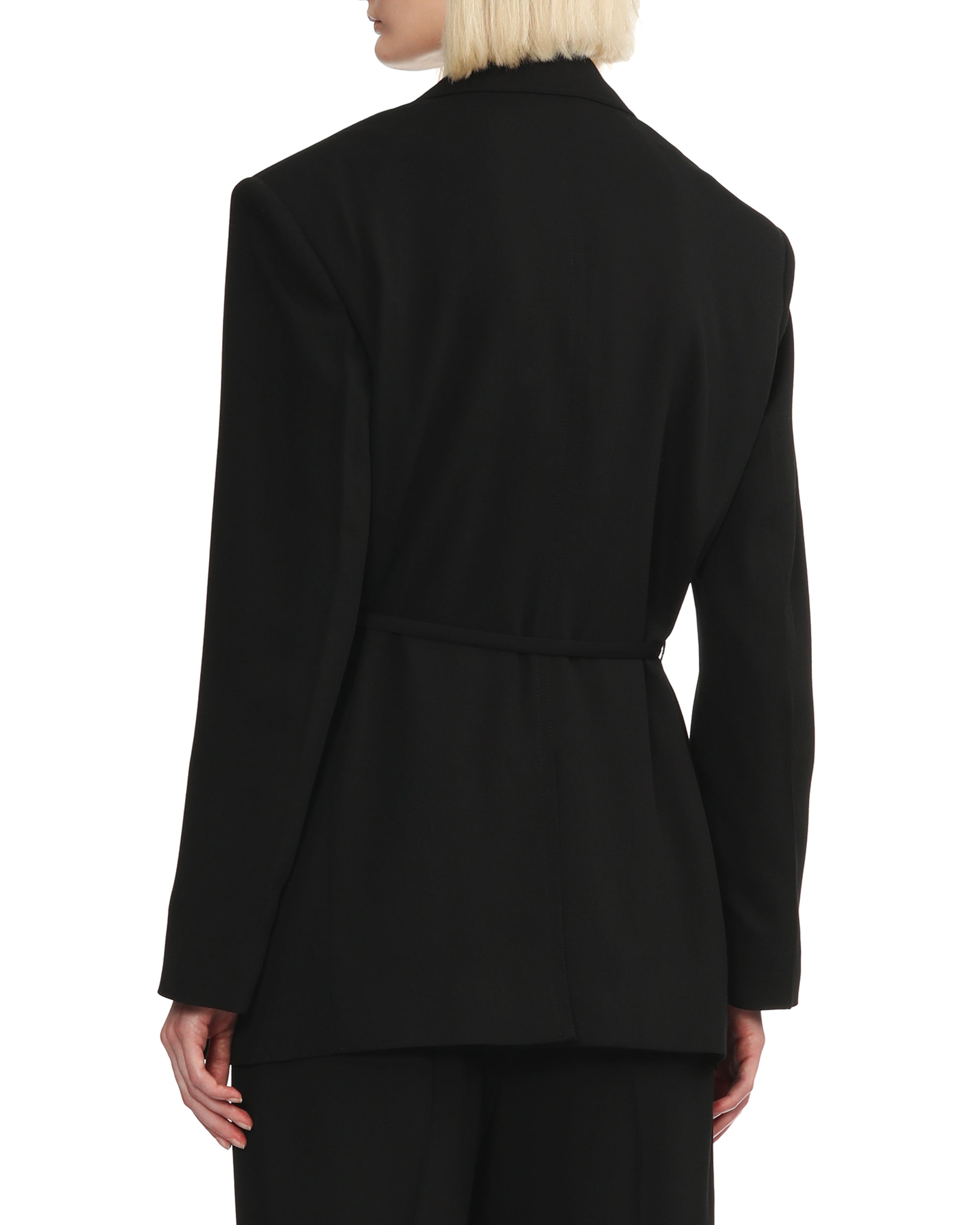 Belted single-breasted blazer