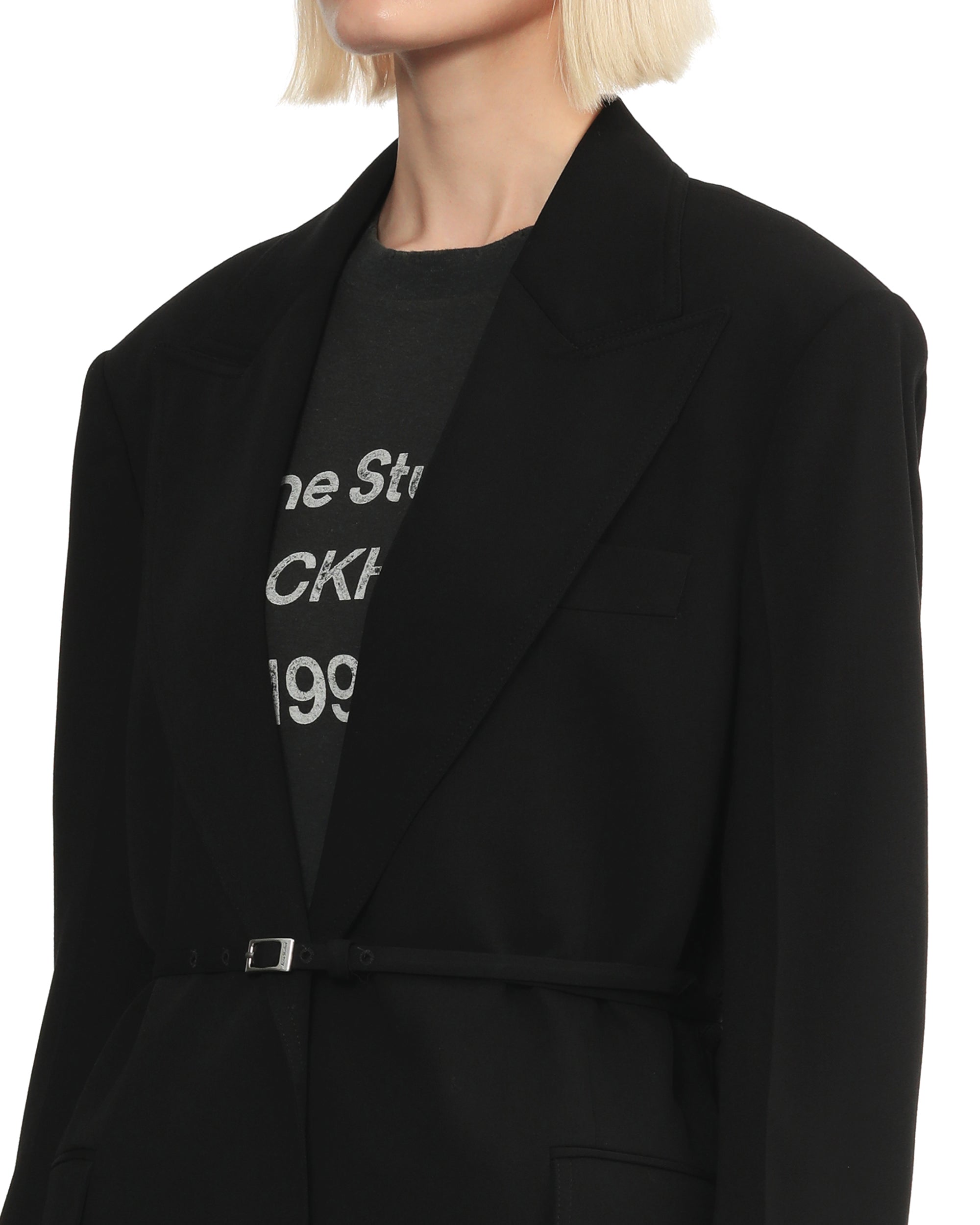 Belted single-breasted blazer