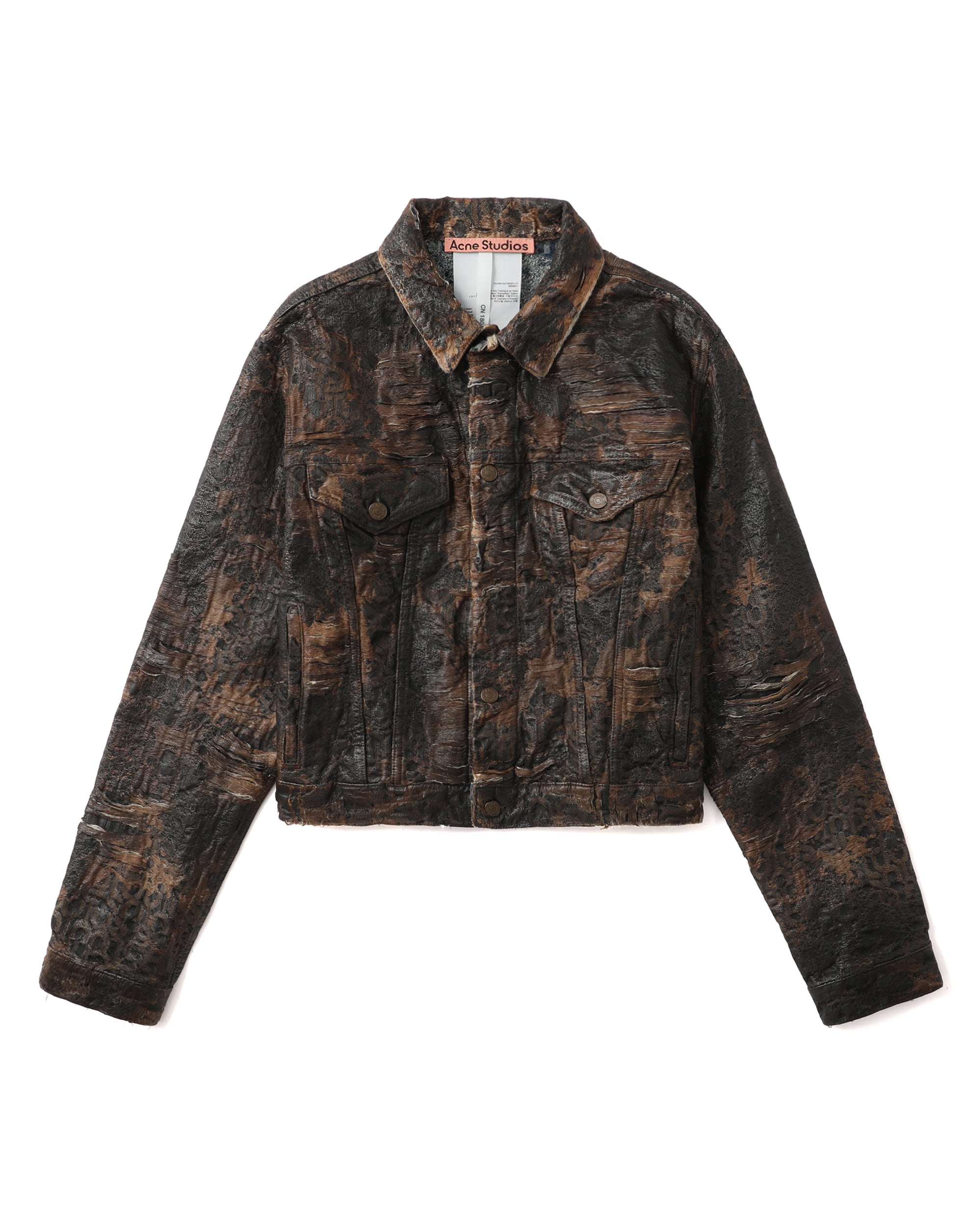 Distressed monogram denim jacket