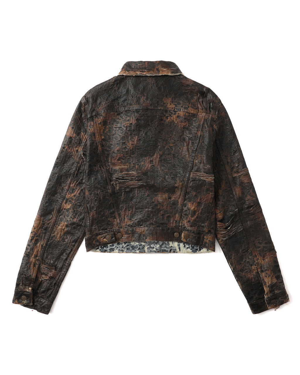 Distressed monogram denim jacket