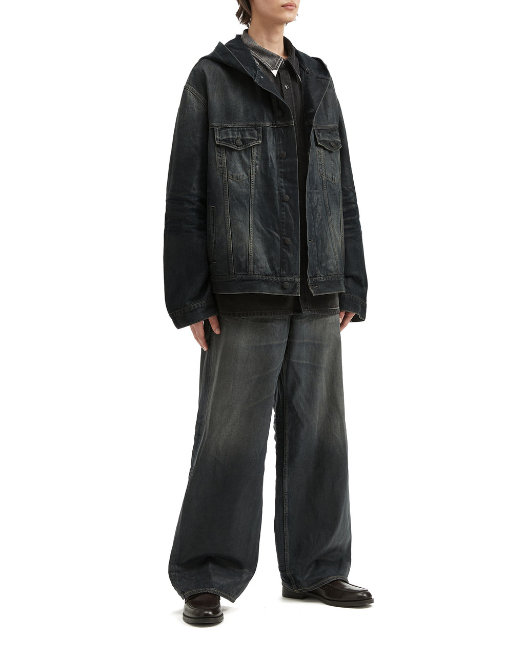 Hooded denim jacket