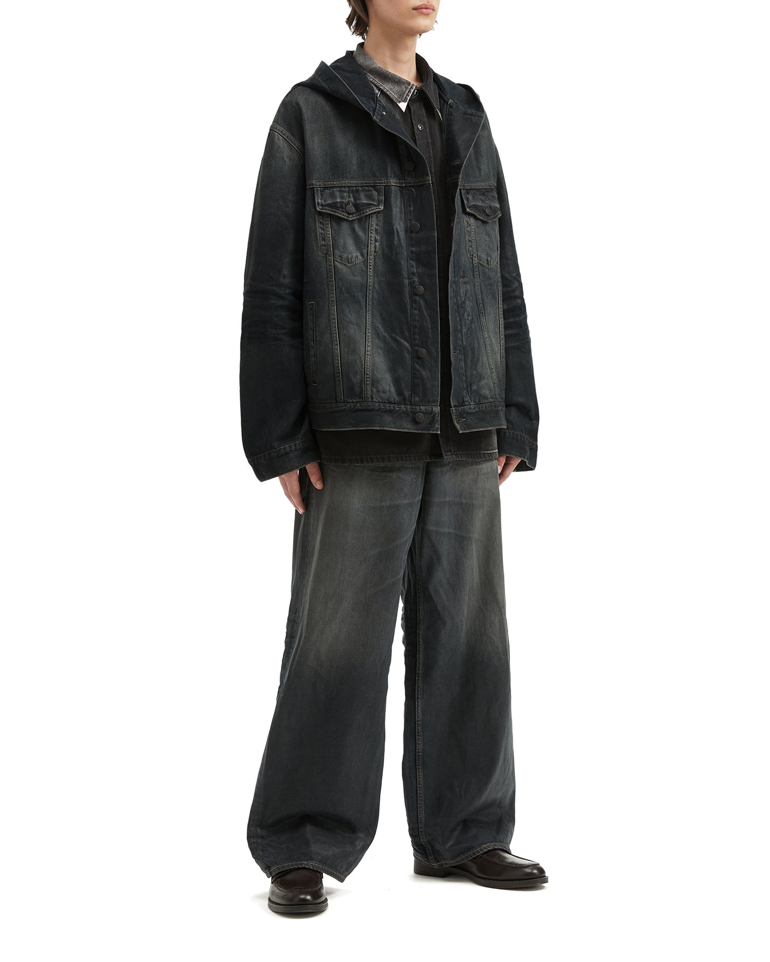 Hooded denim jacket