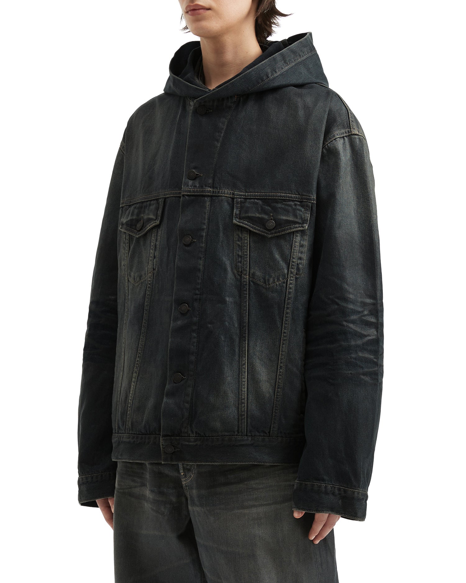 Hooded denim jacket