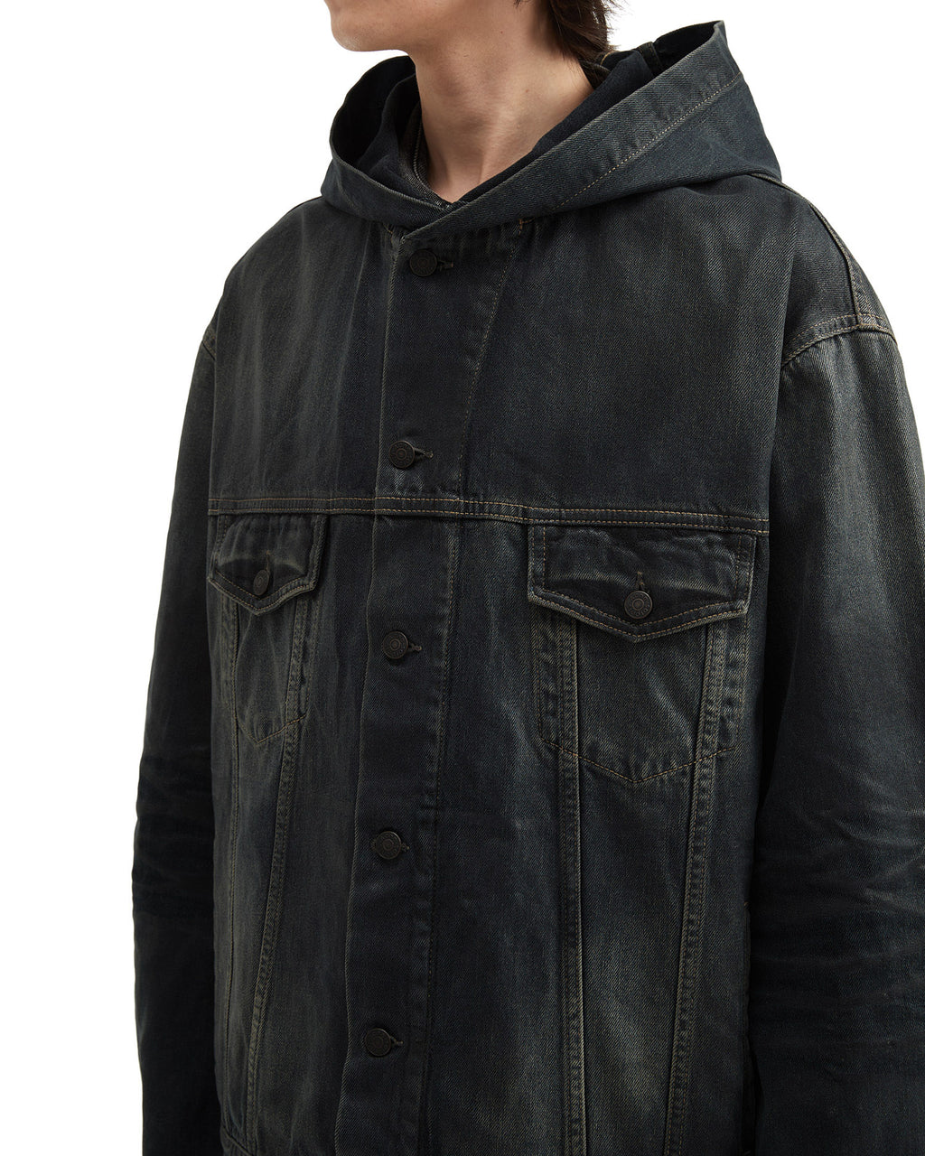 Hooded denim jacket