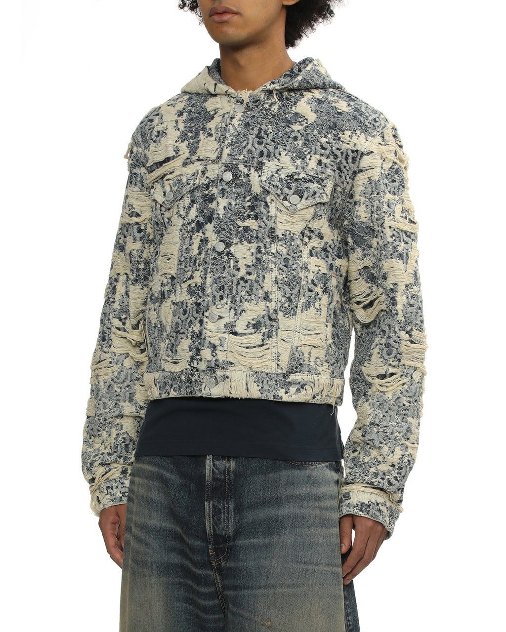 Hooded denim jacket