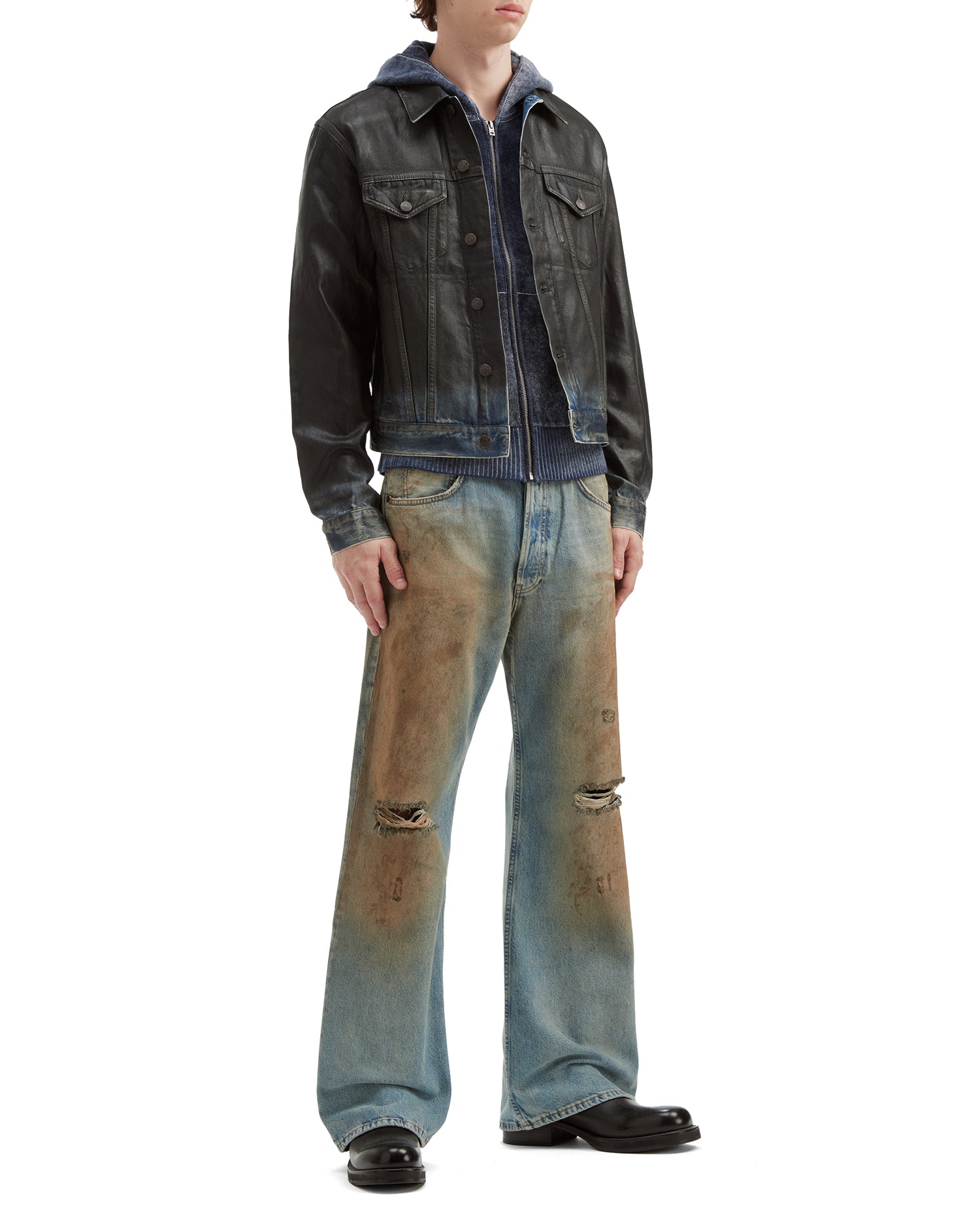 Coated denim jacket
