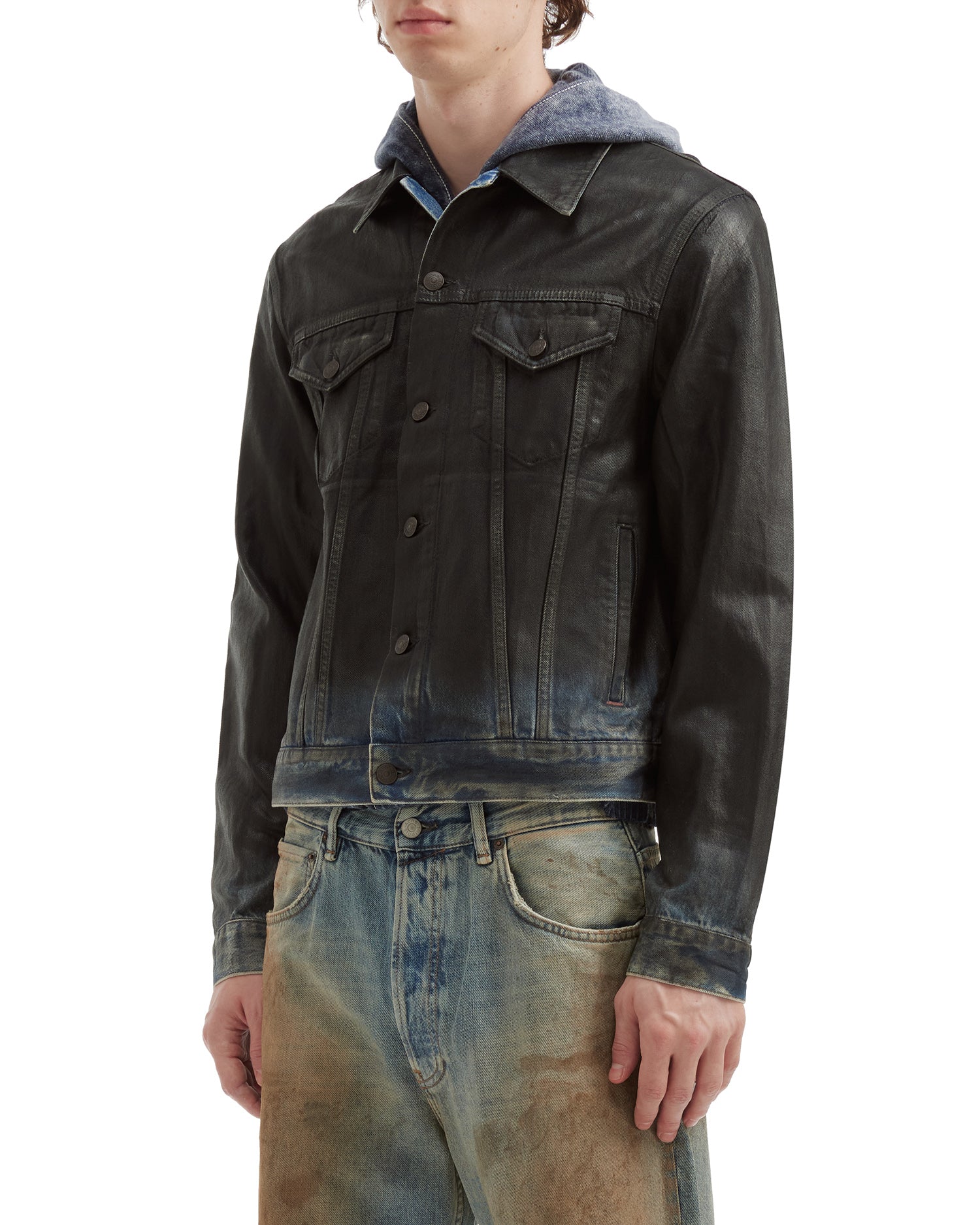 Coated denim jacket