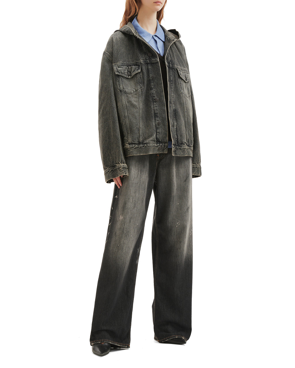 Hooded denim jacket