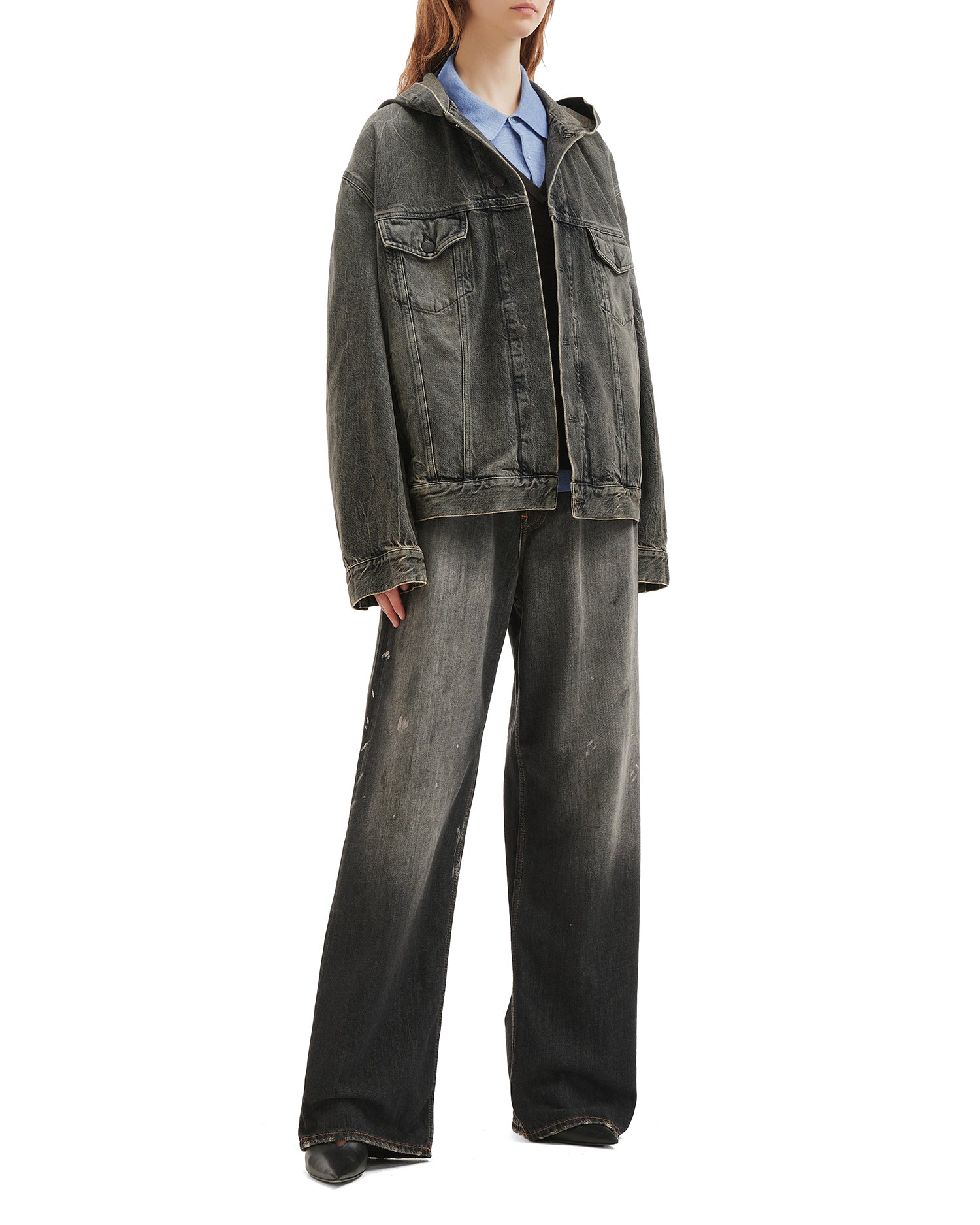 Hooded denim jacket