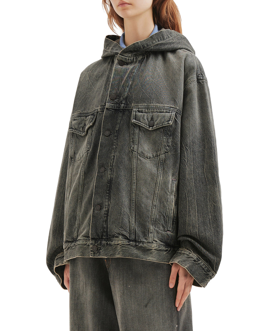 Hooded denim jacket
