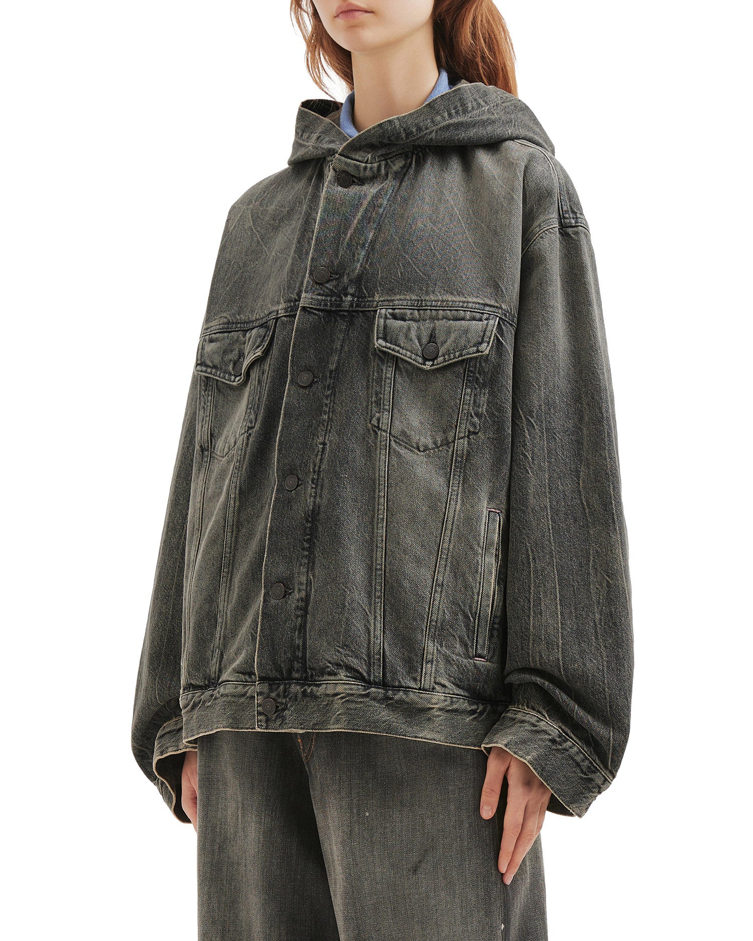 Hooded denim jacket