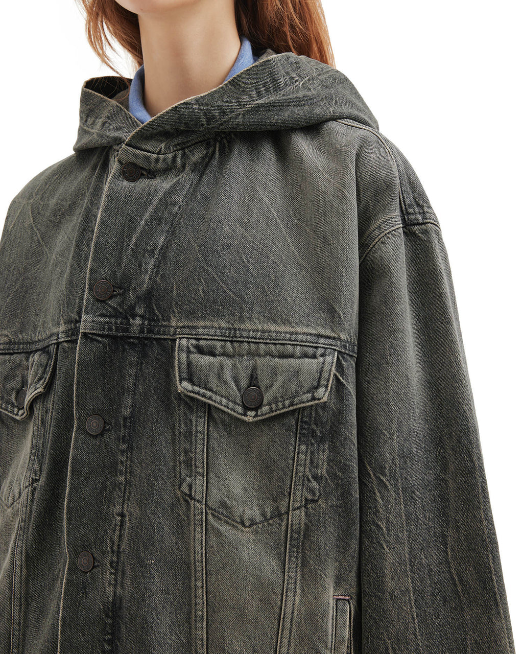 Hooded denim jacket