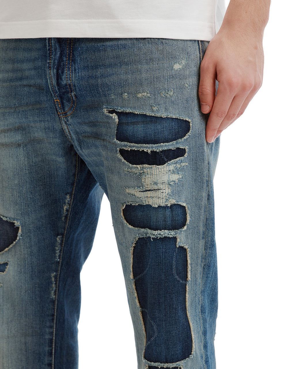 1996M mended denim jeans