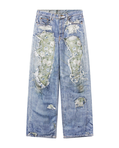 1981 trompe-l’œil print jeans