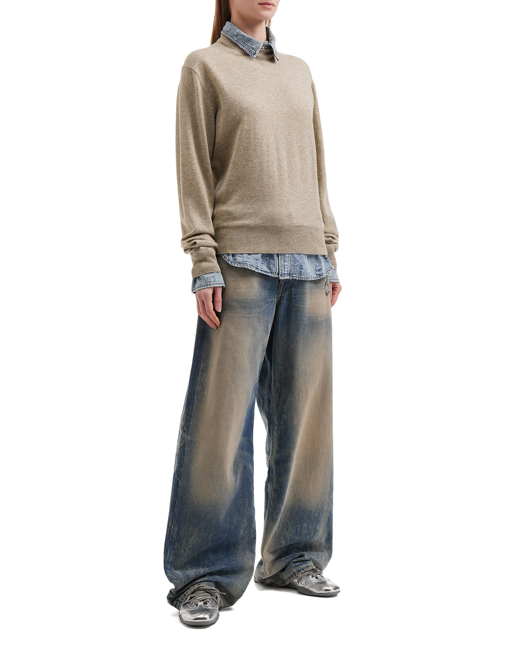 Layered wool jumper