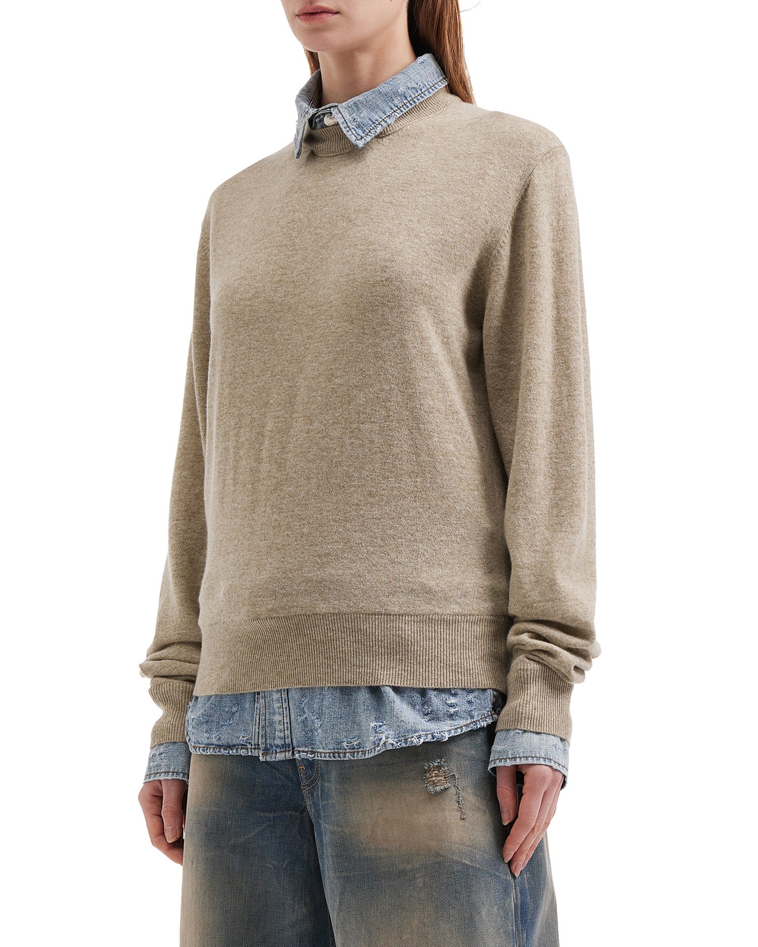 Layered wool jumper