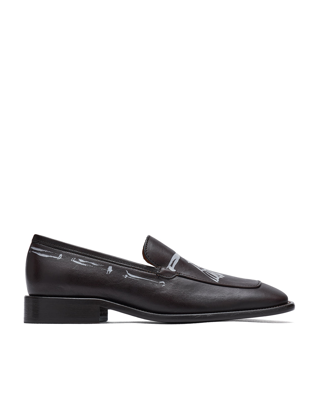 Printed leather loafers