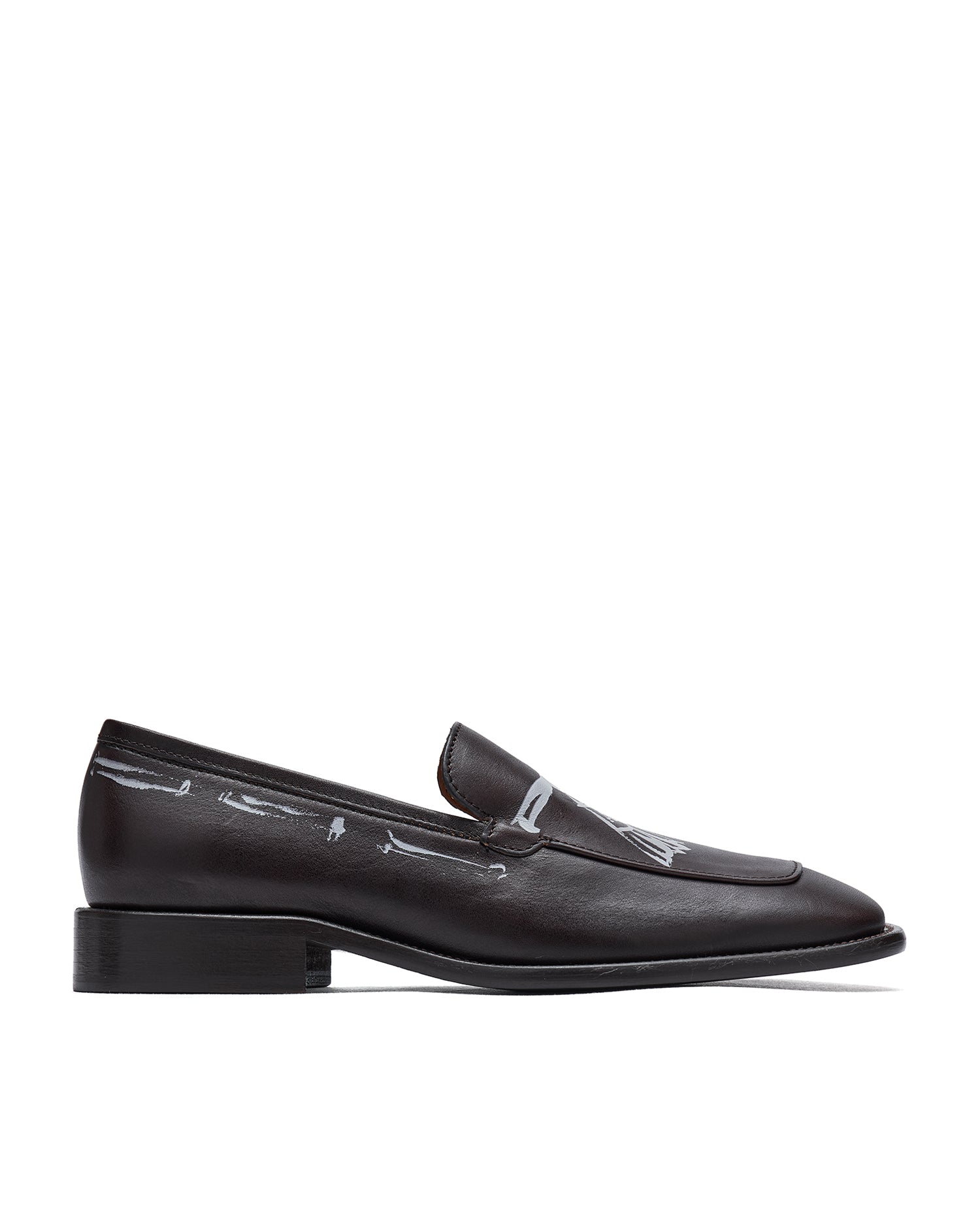 Printed leather loafers