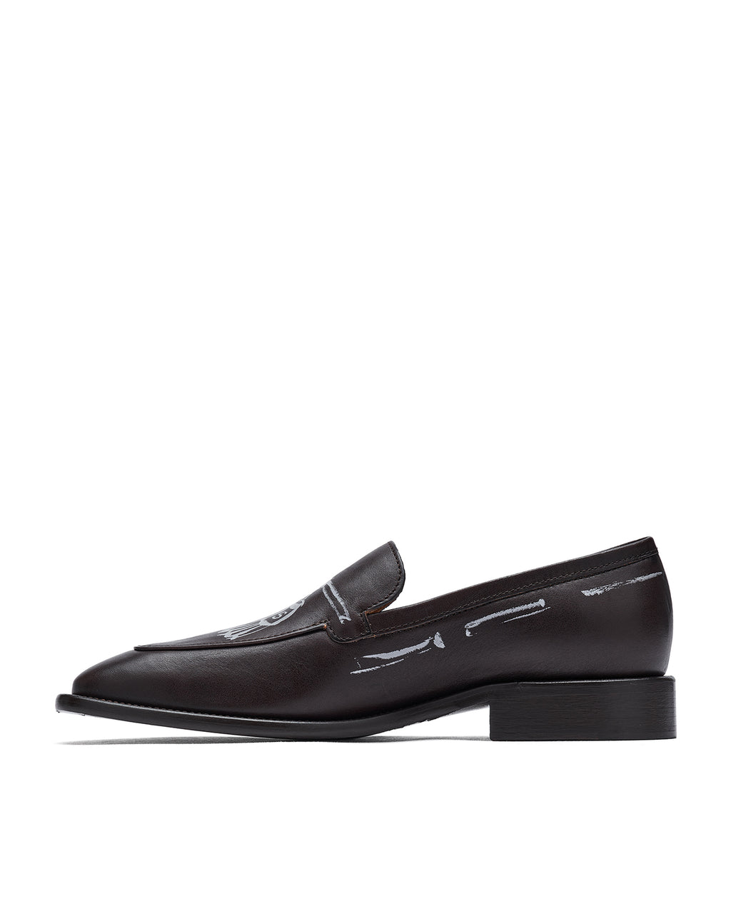 Printed leather loafers