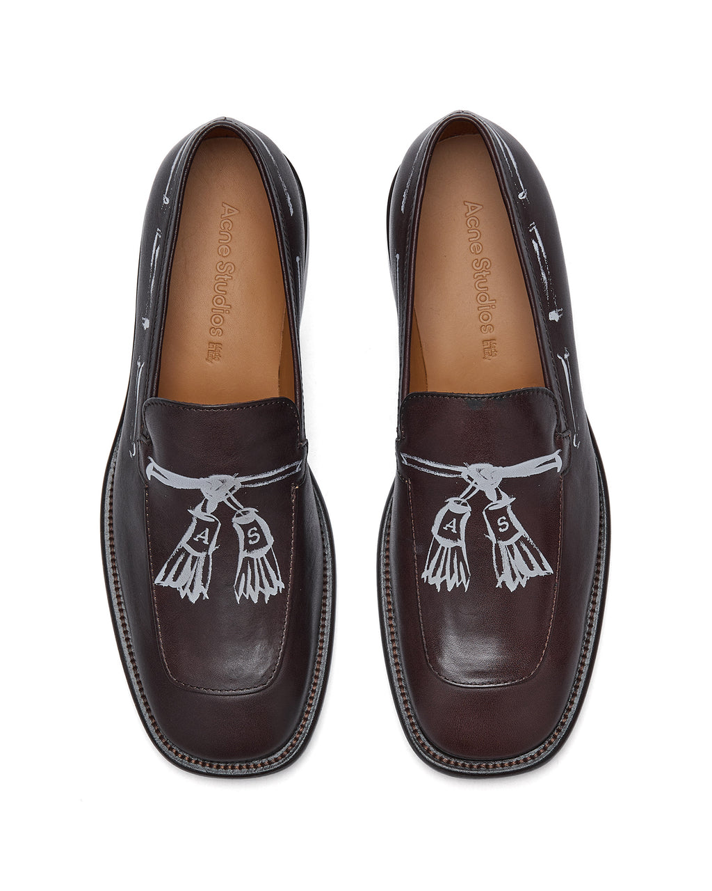 Printed leather loafers