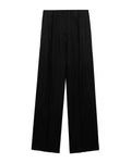 Wide leg wool-blend trousers