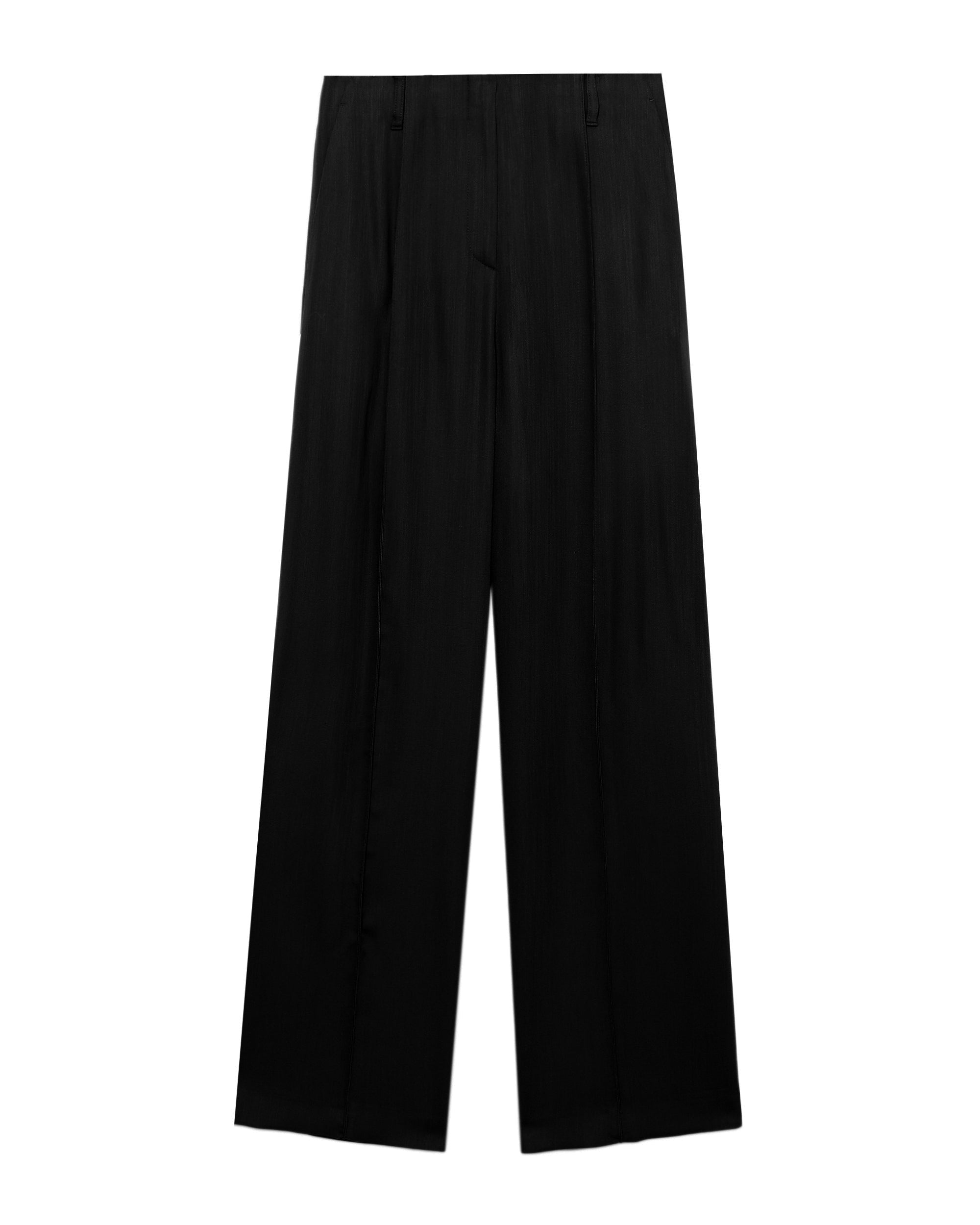 Wide leg wool-blend trousers