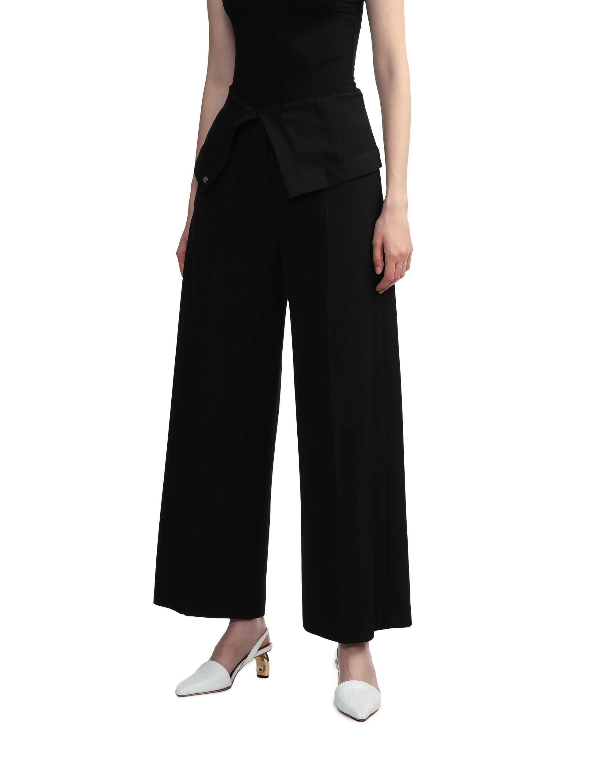 Tailored wool blend trousers
