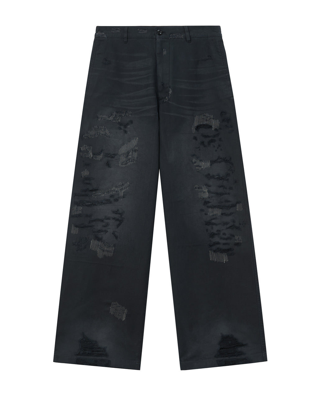 Regular fit mended pants