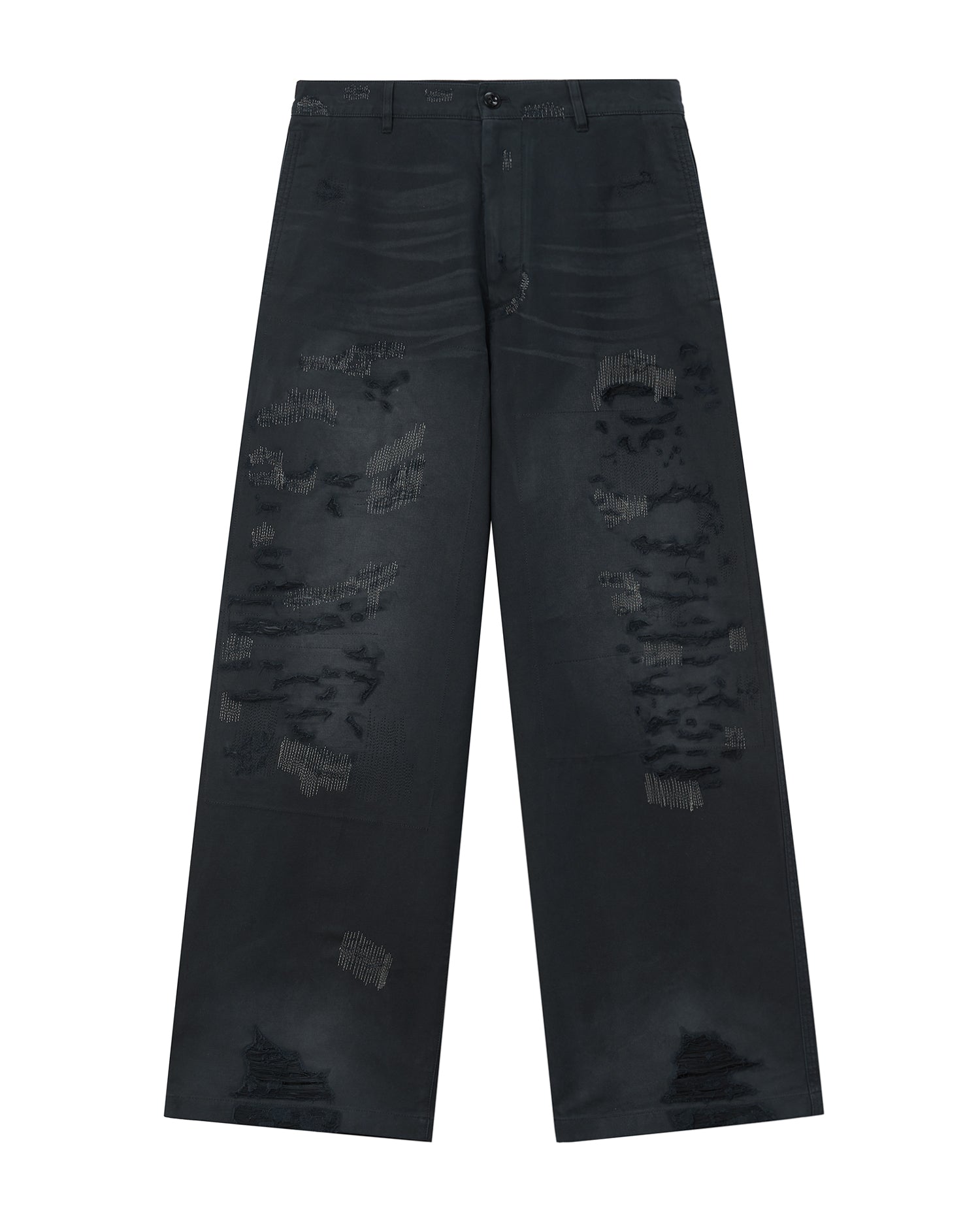 Regular fit mended pants