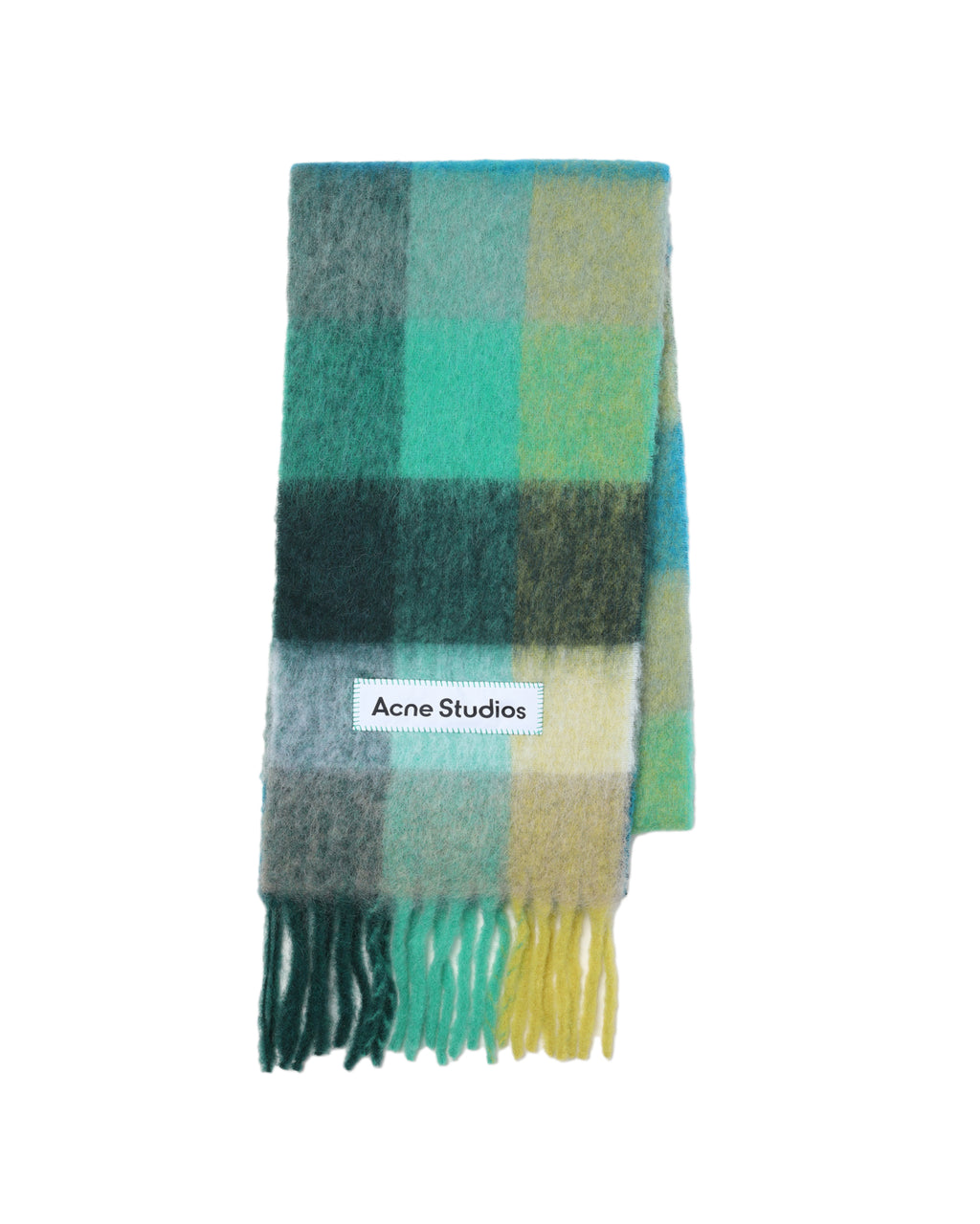 Mohair checked scarf