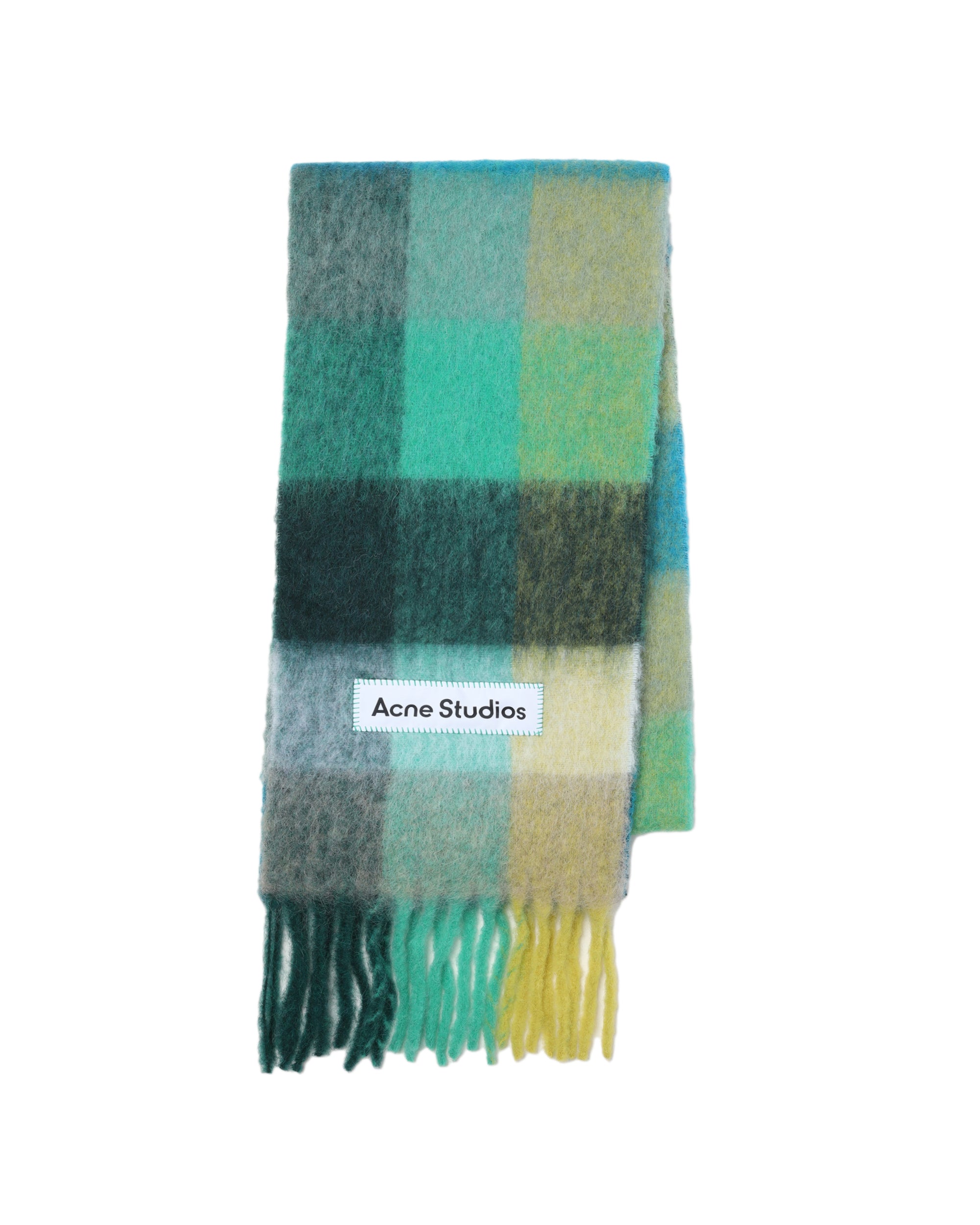 Mohair checked scarf