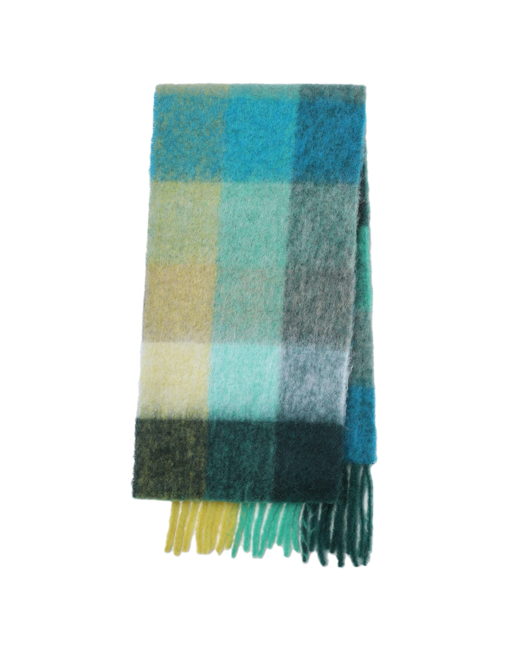 Mohair checked scarf