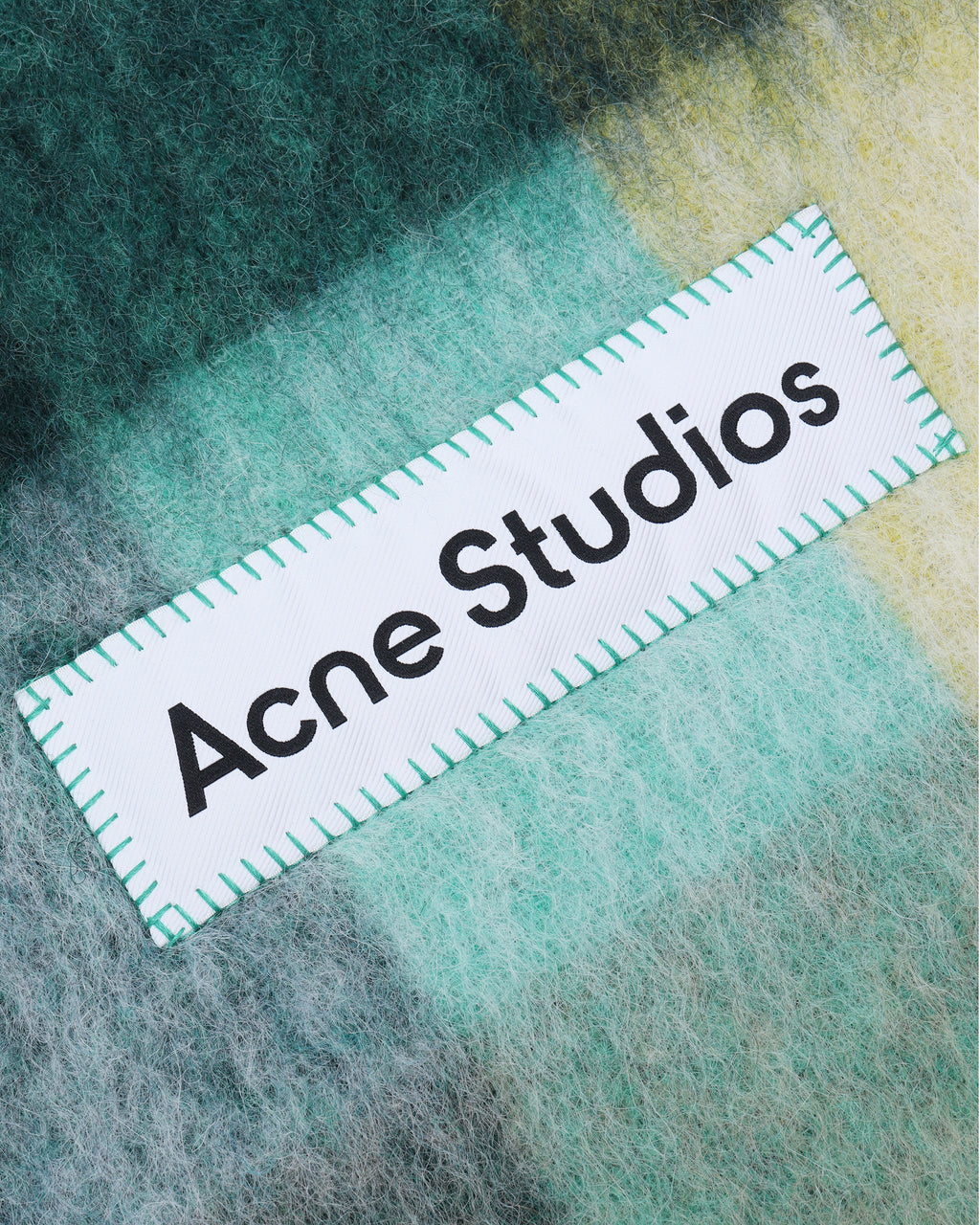 Mohair checked scarf
